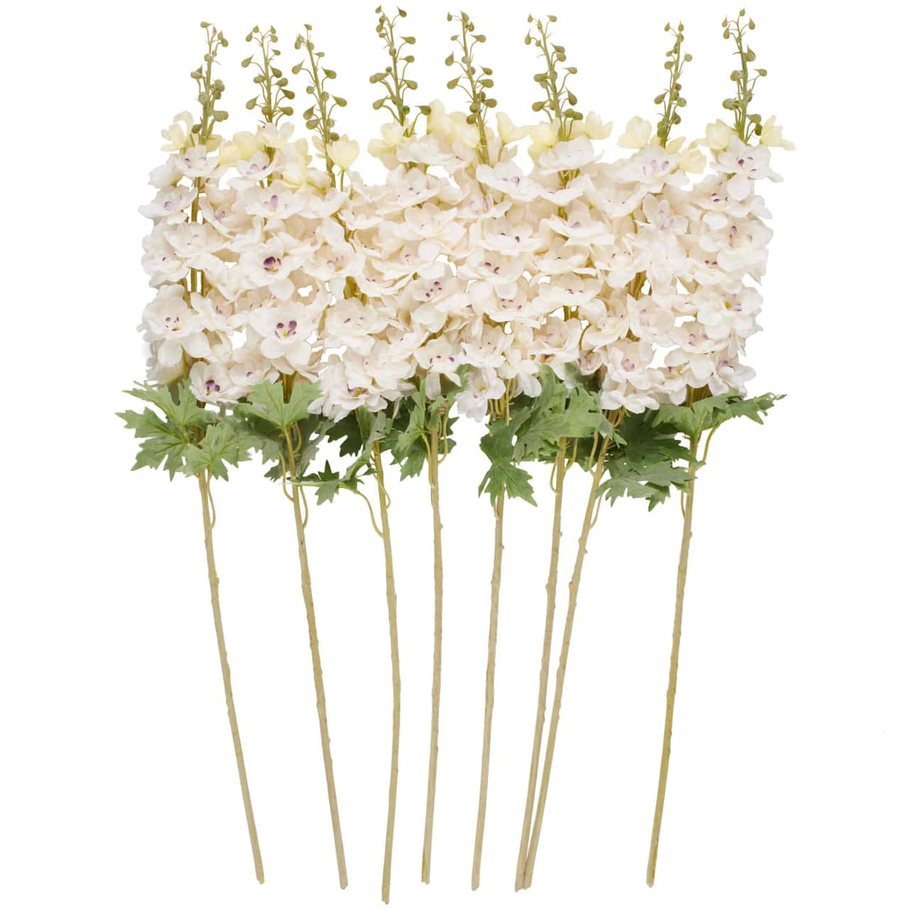 38" White Delphinium Artificial Flower Stem, 8ct.